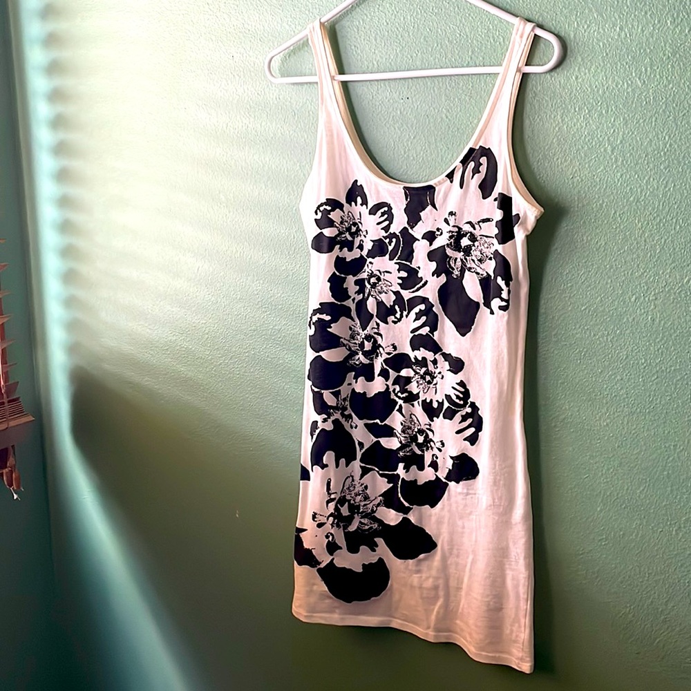 White and Black Floral Dress